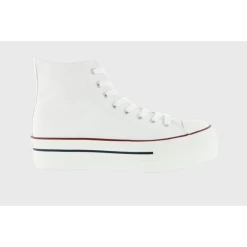 Botas Victoria Tribu Doble Botín Lona Blanco Mujer